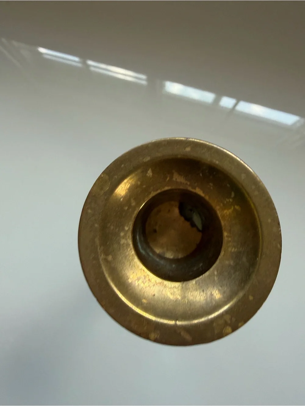 Vintage Brass Speckled Column Candle Holder - Gold and Copper Finish